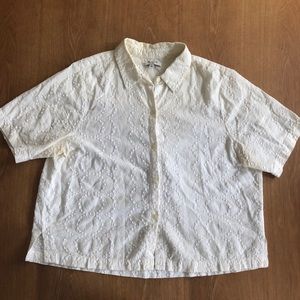 Madewell Eyelet Cotton Short Sleeve Shirt
